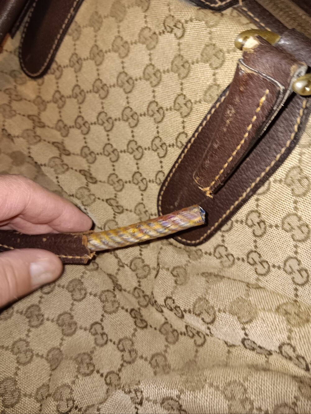 Gucci GG Rare Vintage Monogram Canvas & Leather Travel Bag - Picture 6 of 9